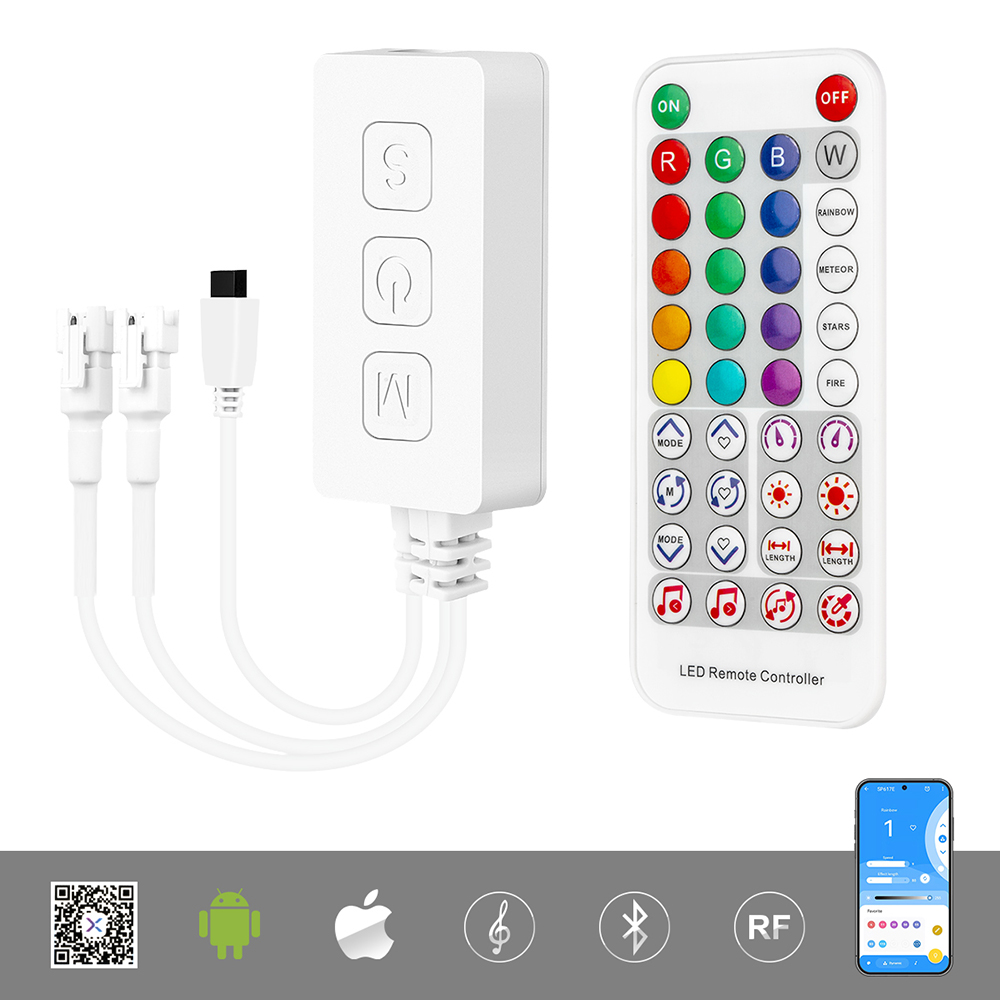 DC5-24V SP617E Bluetooth Music LED Controller Support WS2814, SK6812 RGBW LED Strips